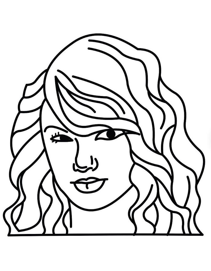 Taylor Swift Face Coloring Page