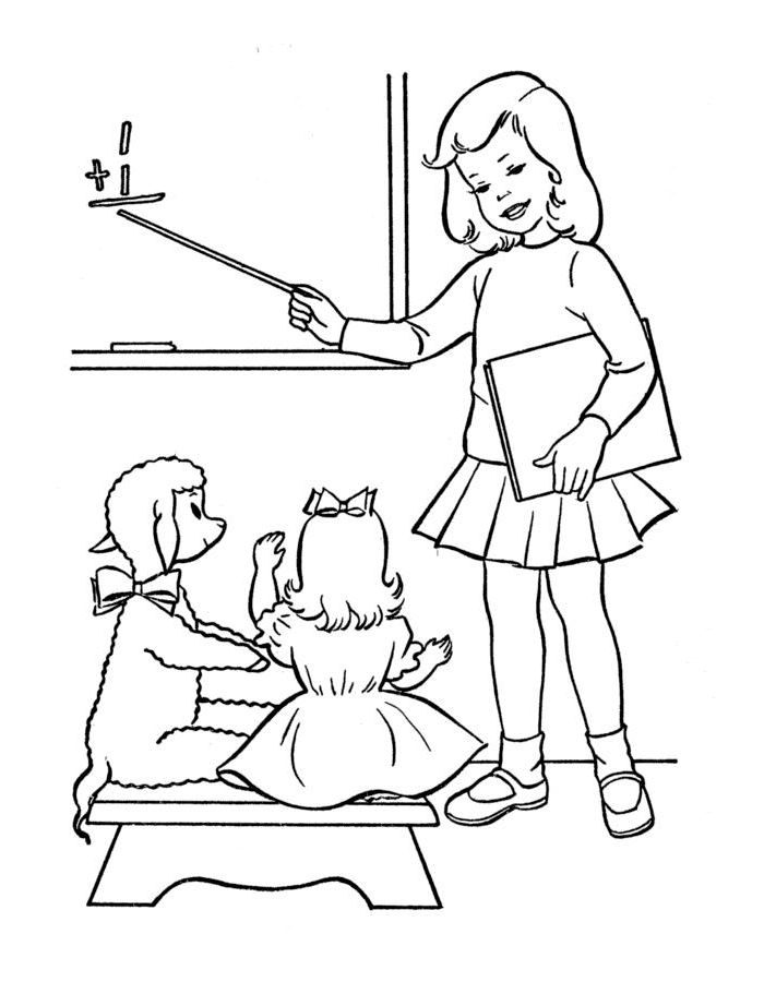 Teacher Drawing For Kids Coloring Page