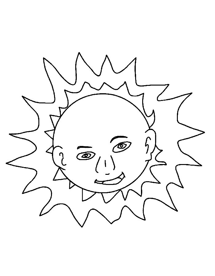 Teletubbies Sun Baby Coloring Page