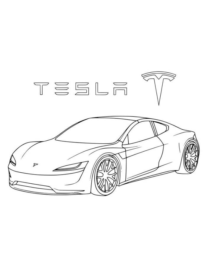 Tesla Car Drawing