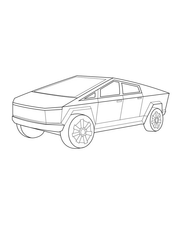 Tesla Cybertruck Line Drawing