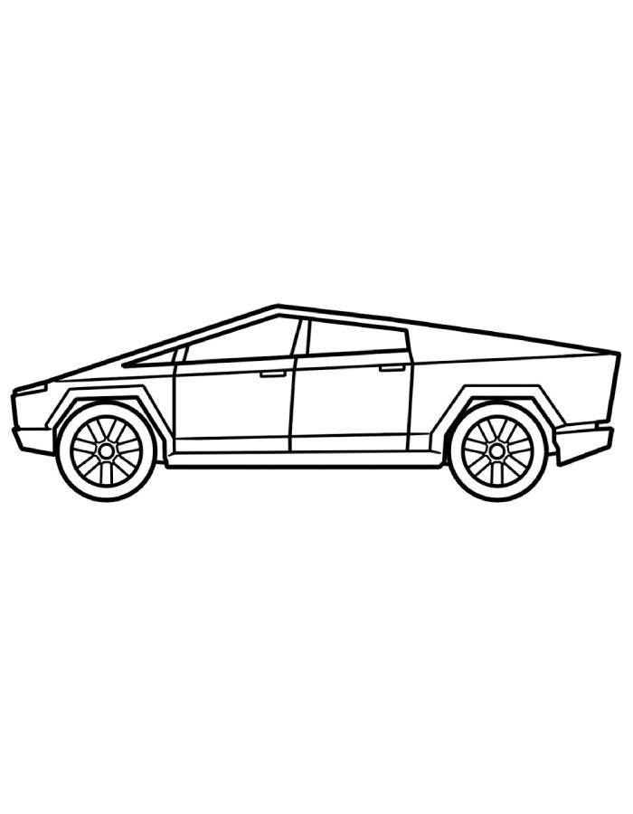 Tesla Cybertruck Coloring Page