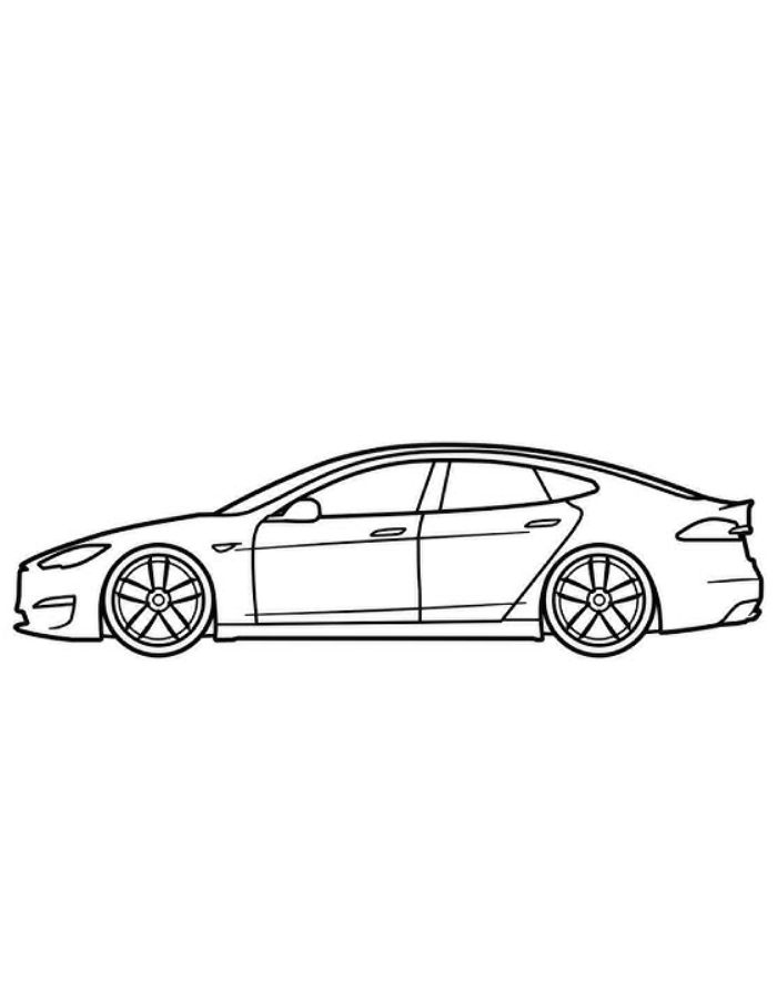 Tesla Model S Plaid Coloring Page