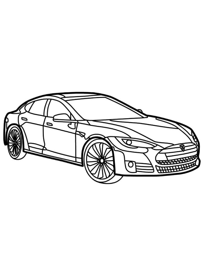 Tesla Model S Coloring Page