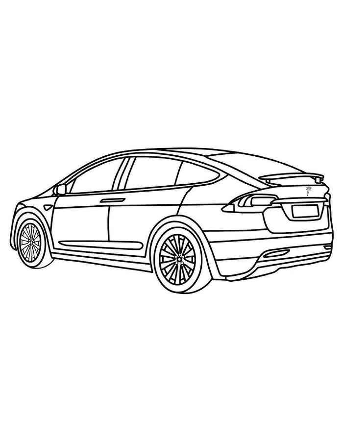 Tesla Model X Coloring Page