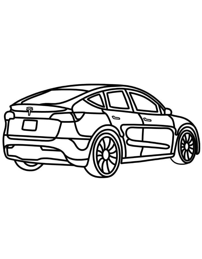 Tesla Model Y Coloring Page