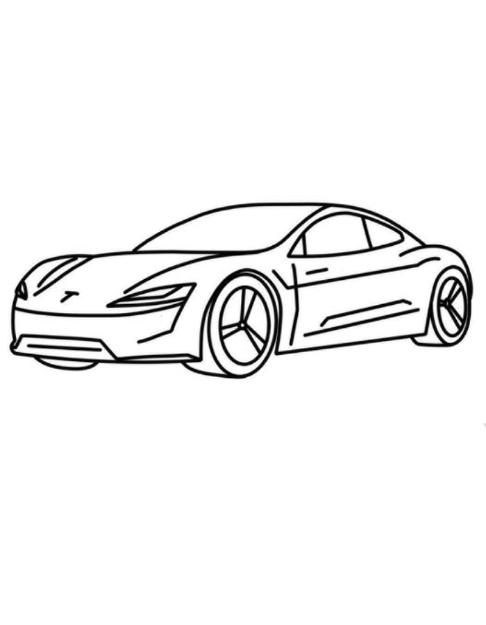 Tesla Roadster Coloring Page