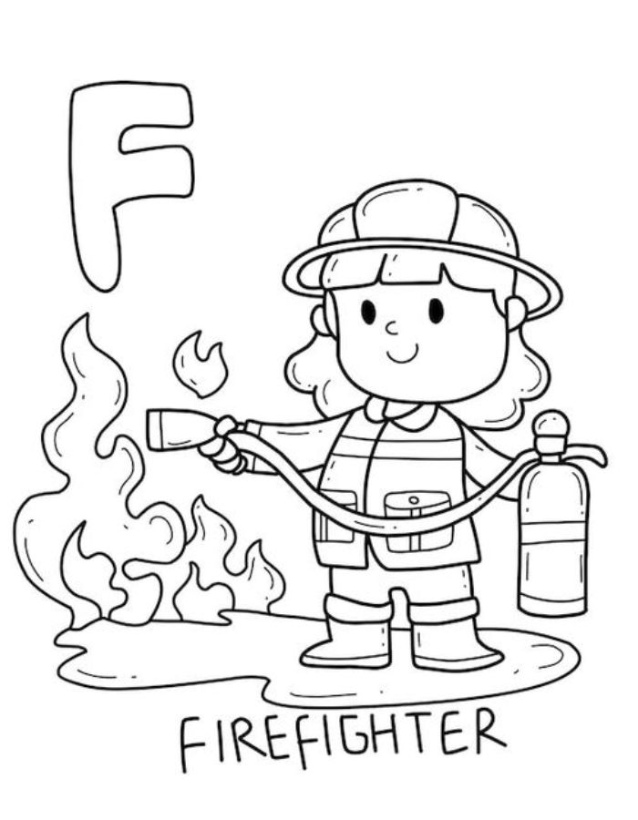 Thank You International Firefighters Day Coloring Page