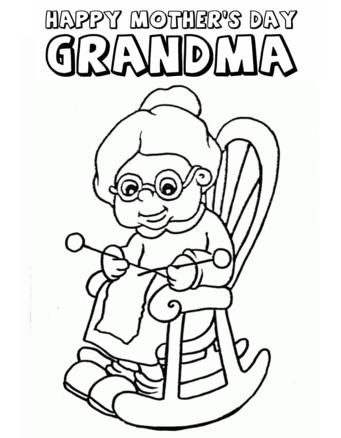 The Best Free Grandmother Drawing Coloring Page