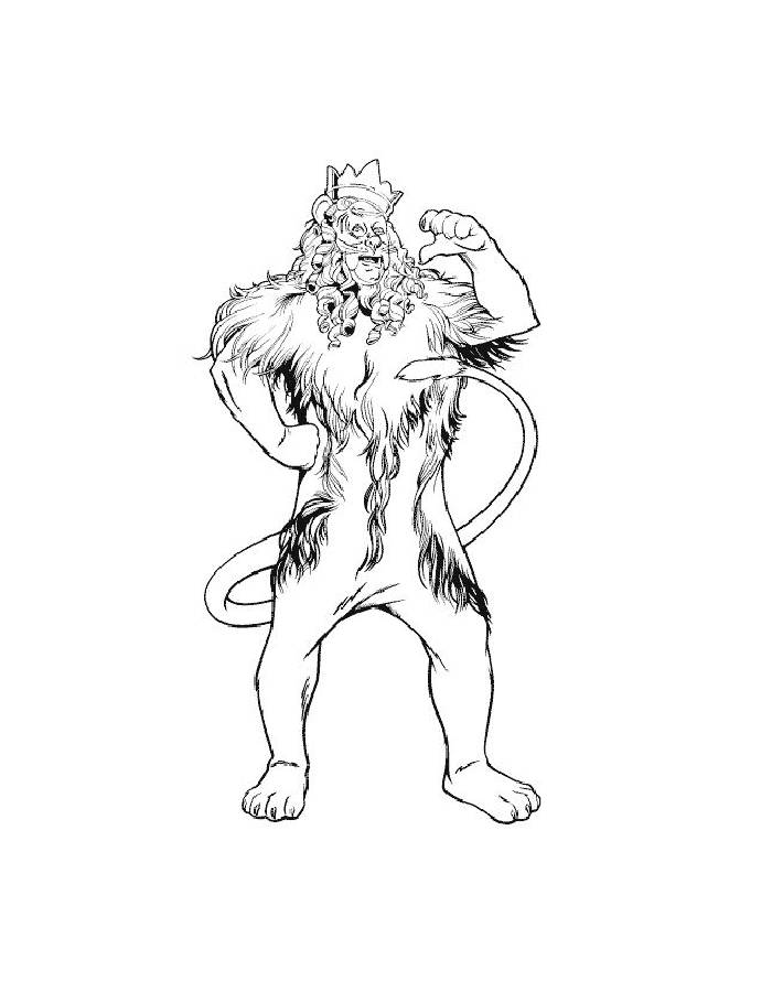 The Cowardly Lion Roars Coloring Page