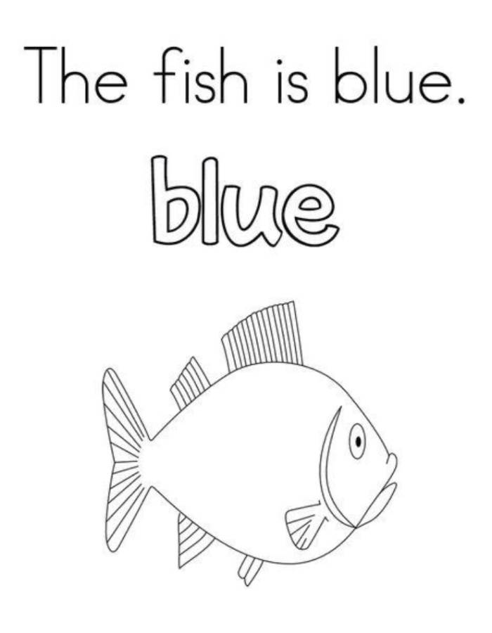 The Fish Is Blue Coloring Page