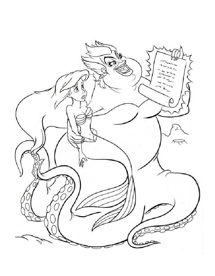 The little mermaid  coloring page