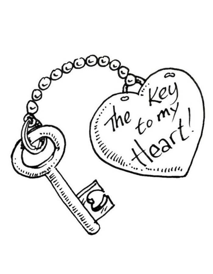 The Key To My Heart Coloring Page