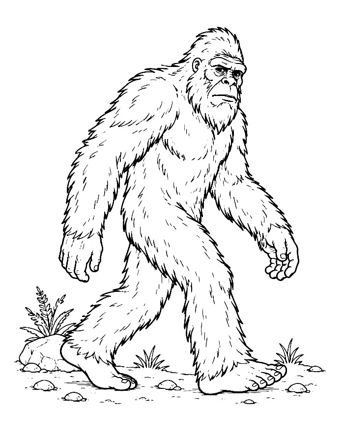 The Legendary Bigfoot Coloring Page