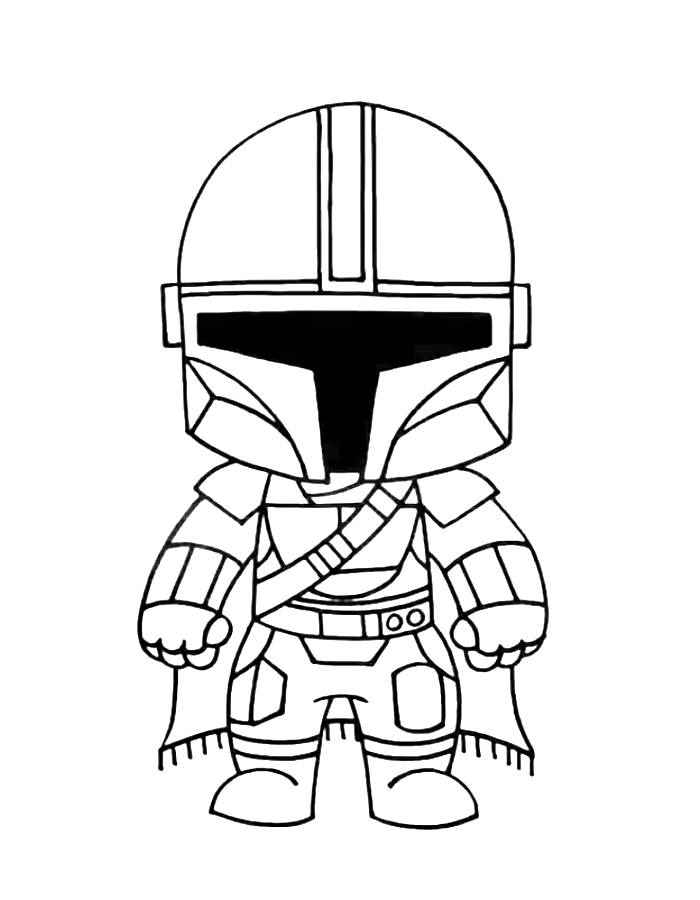 The Mandalorian Cartoon Coloring Page