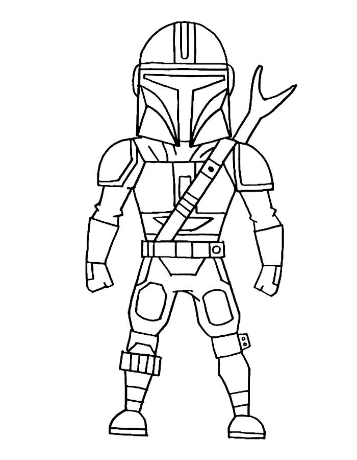 The Mandalorian Line Art Coloring Page