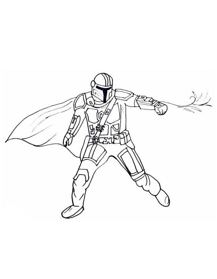 The Mandalorian Easy Coloring Page