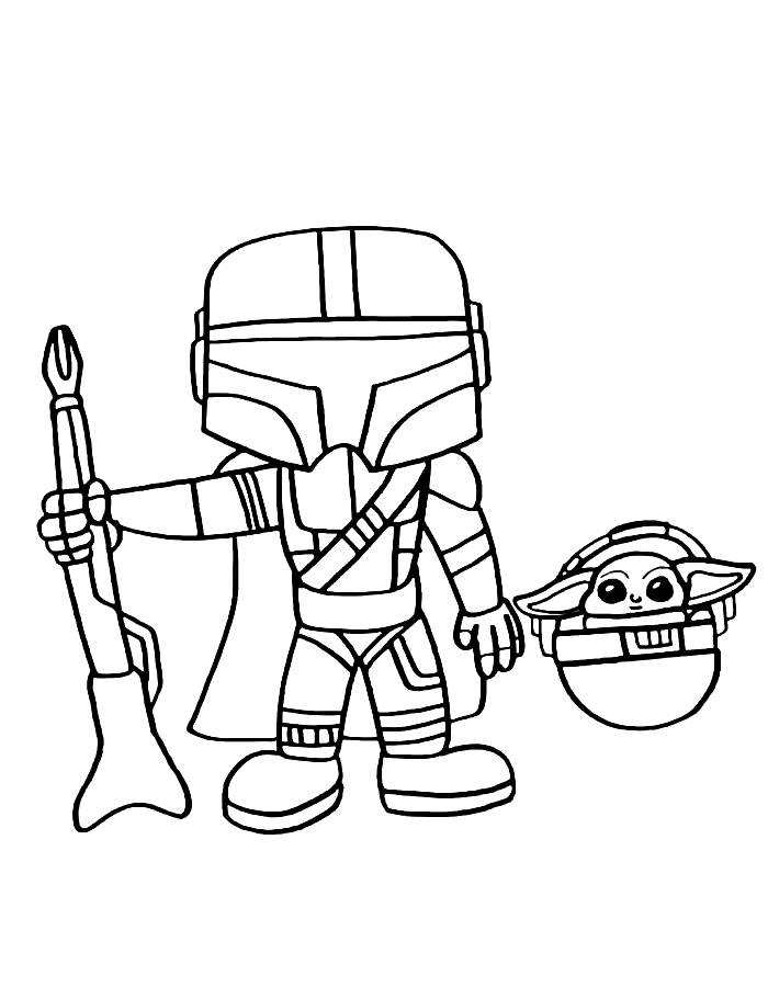 The Mandalorian Printable Coloring Page