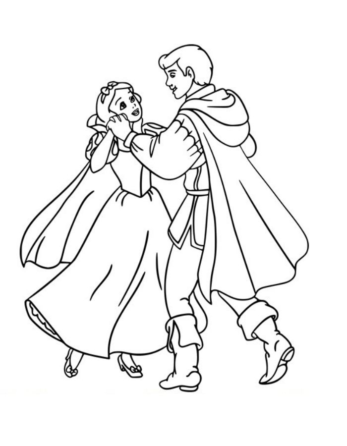 The Prince And Princess Dancing Coloring Page