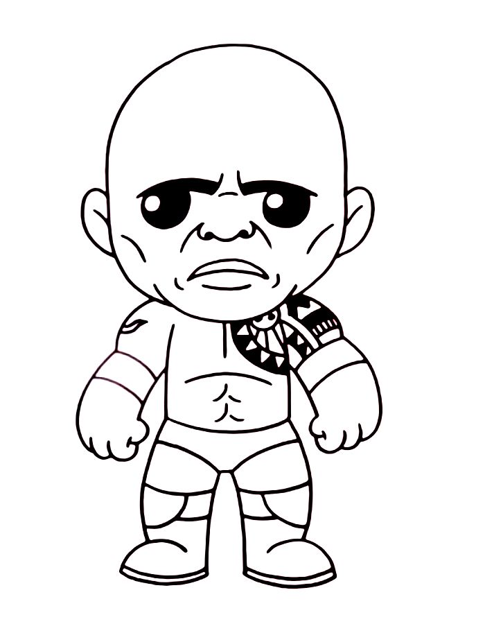 The Rock Wwe Superstars Coloring Page