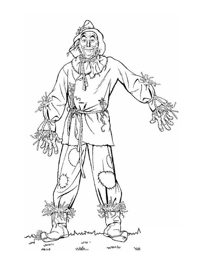 The Scarecrow Seeks Wisdom Coloring Page