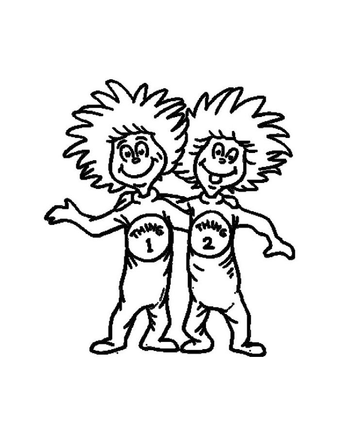 Thing 1 And Thing 2 Coloring Page