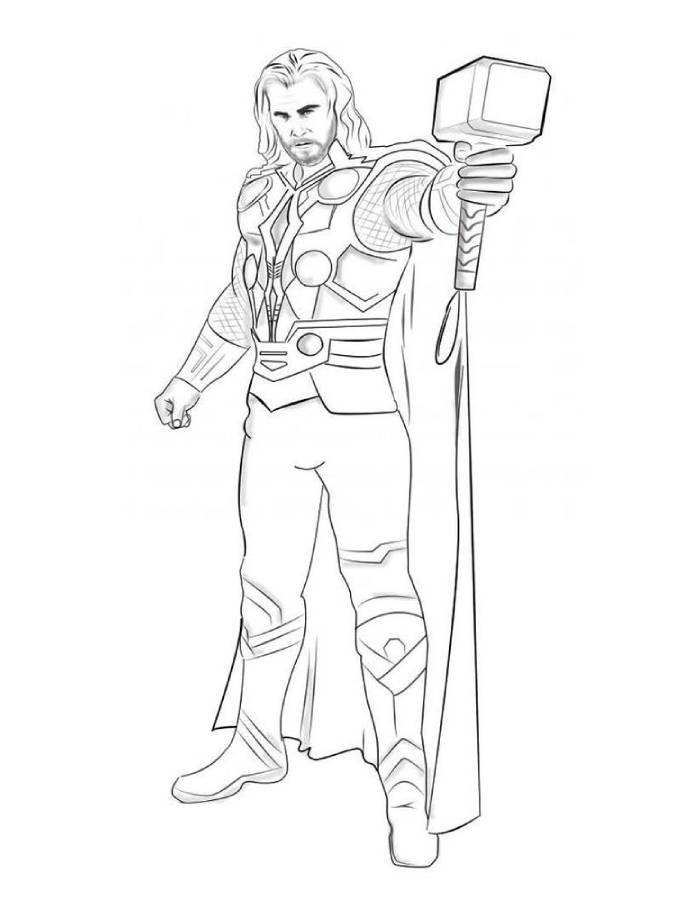 Thor Full Body Coloring Page