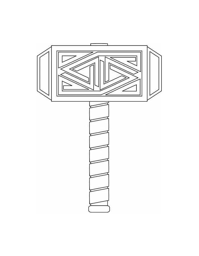 Thor Hammer Coloring Page