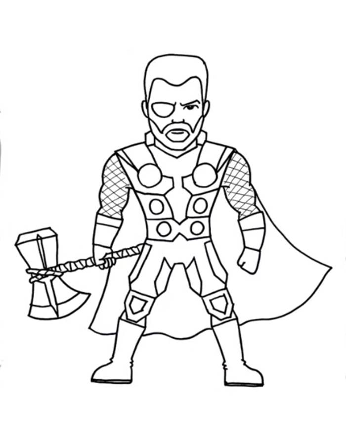 Thor Printable Coloring Page