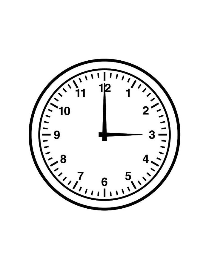 Three O’Clock Coloring Page