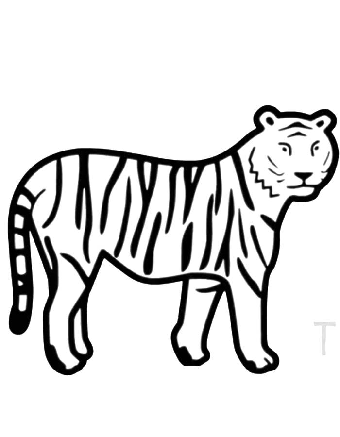 Tiger Art For Children Coloring Page