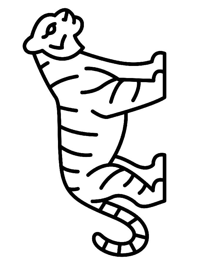 Tiger Drawing Vector Art Coloring Page