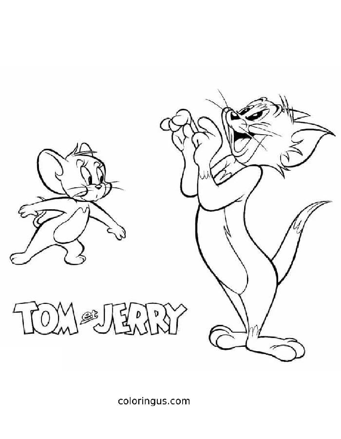 Tom And Jerry Colour Coloring Page