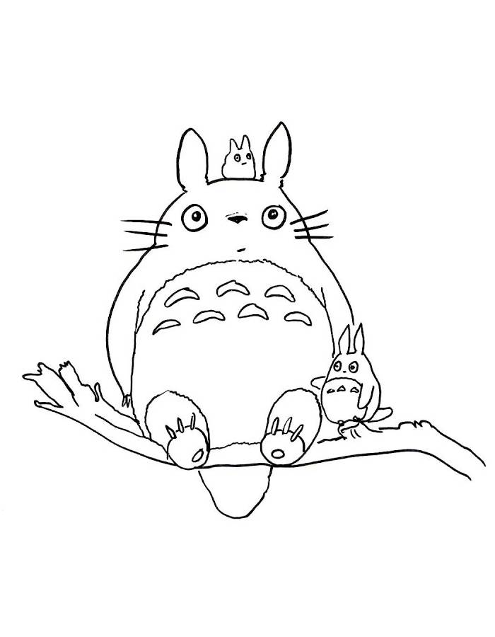 Totoro Cartoon Drawing Coloring Page