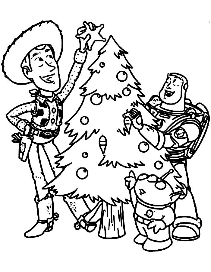 Toy Story Christmas Coloring Page