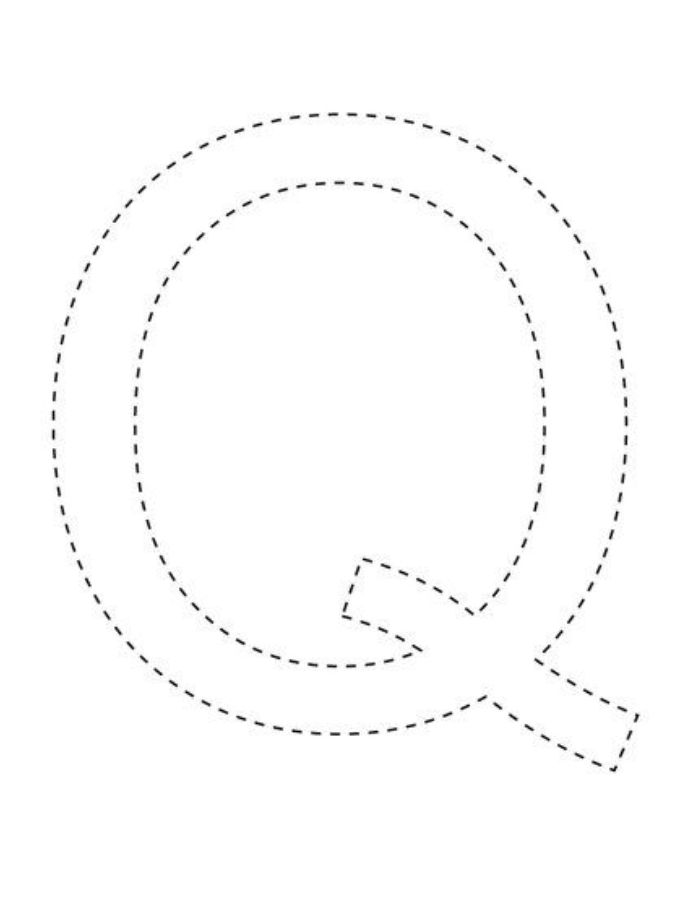 Trace And Color The Letter Q Coloring Page