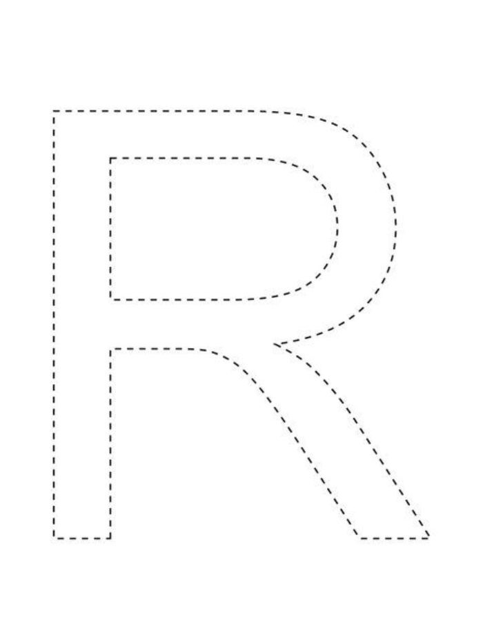 Trace And Color The Letter R Coloring Page