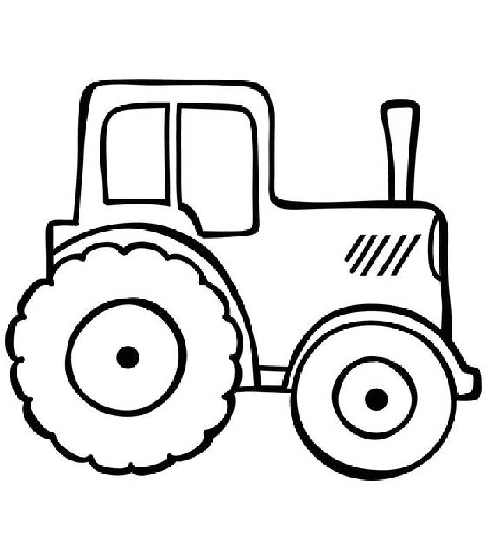 Tractor Line Art Coloring Page