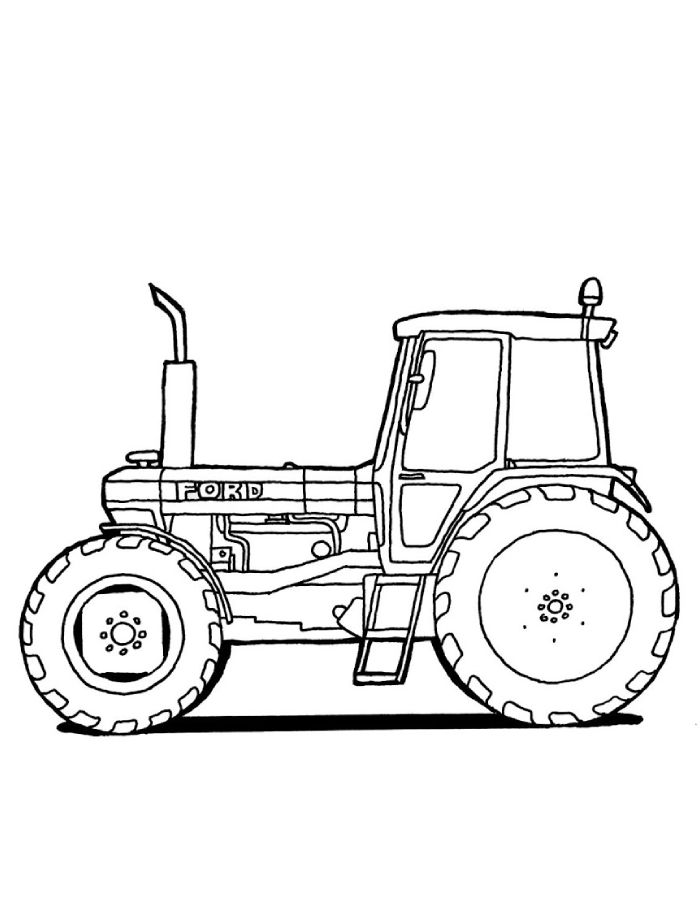 Tractor Outline Drawing Coloring Page