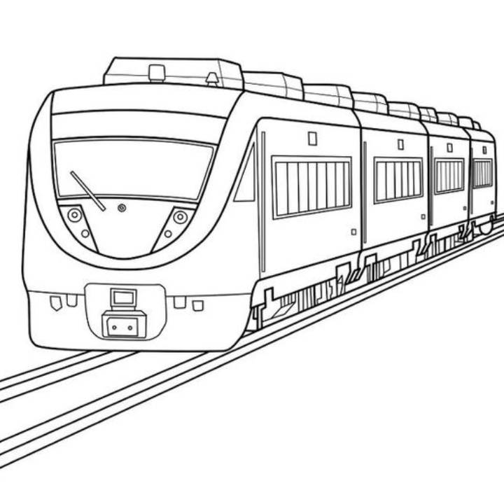 Train And Track Coloring Page