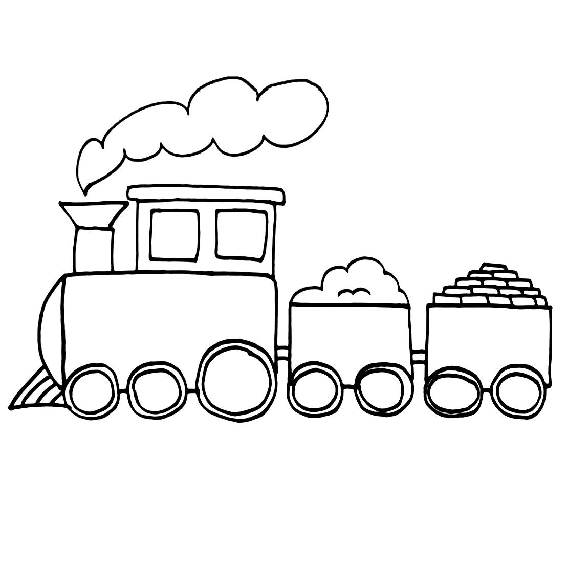 Train Drawing Easy Coloring Page