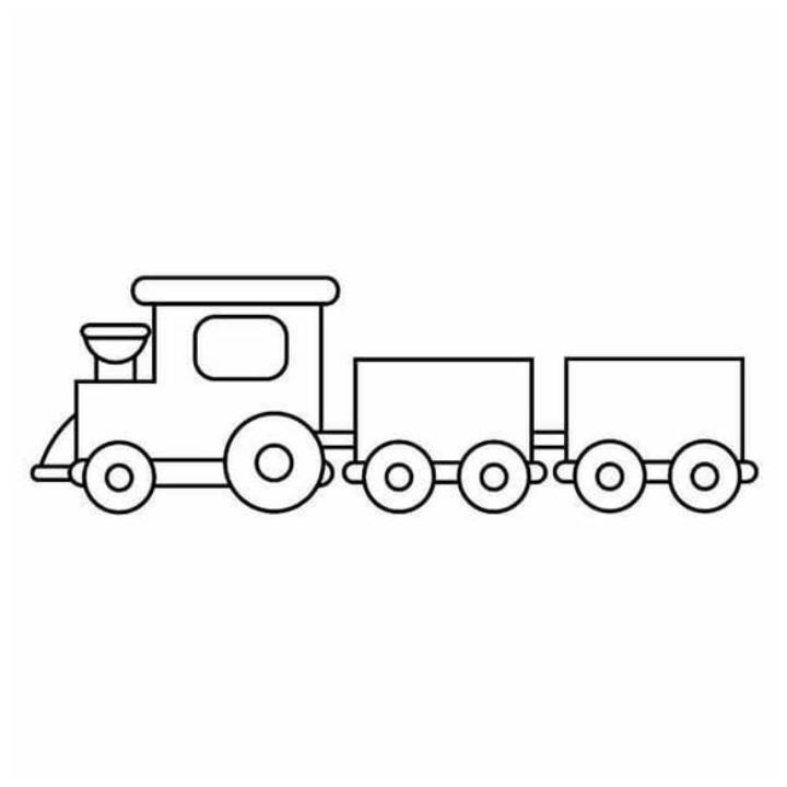 Train Line Art Coloring Page