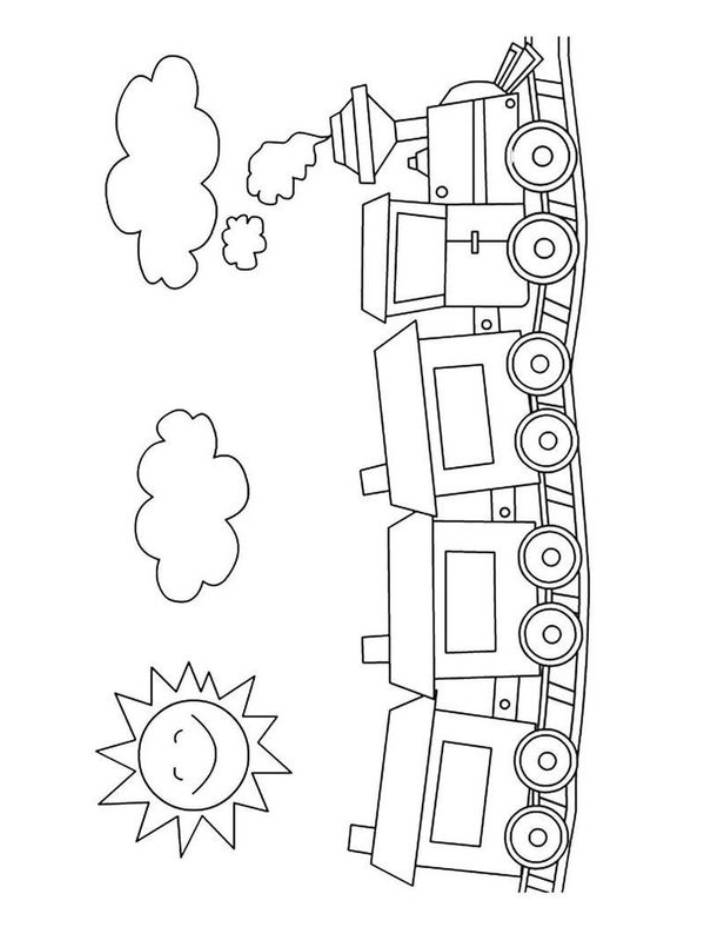 Train Outline Drawing Coloring Page