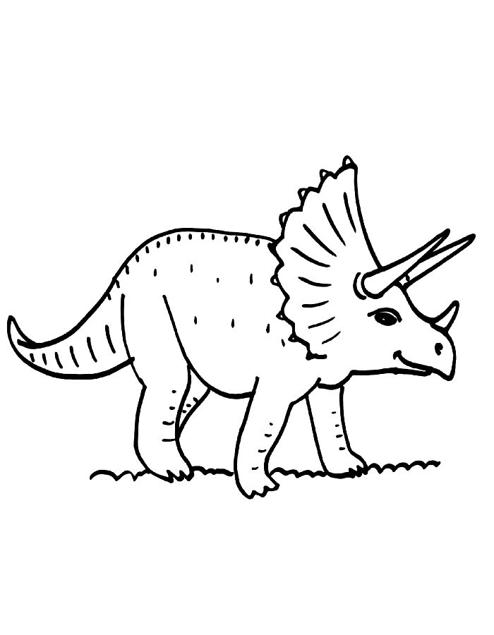 Triceratops Dinosaurs Drawing Coloring Page