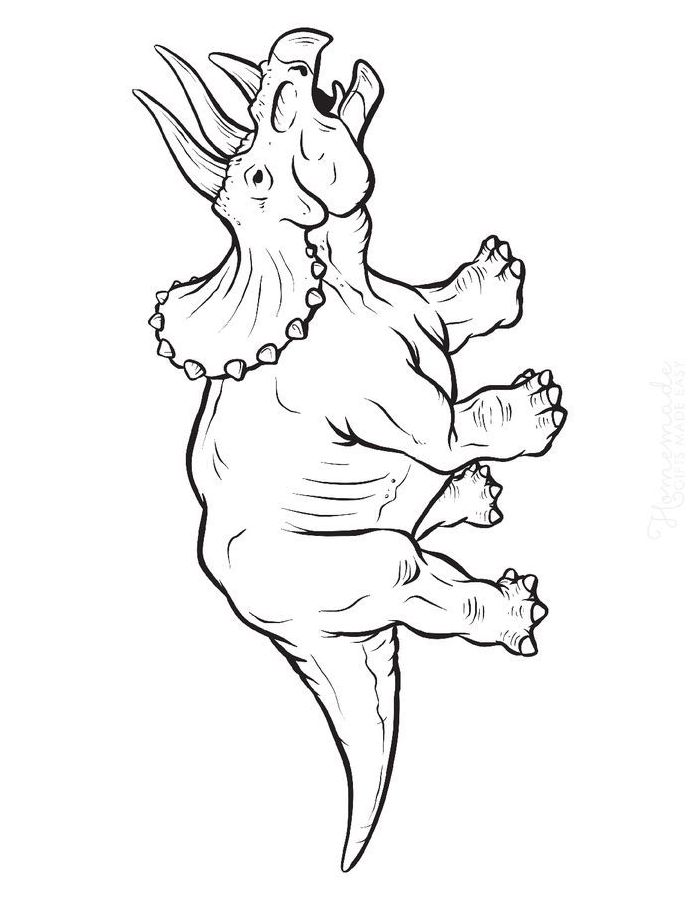 Triceratops For Kids Coloring Page