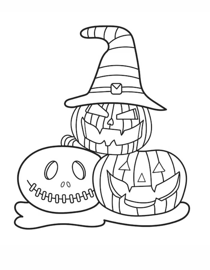 Trick Or Treating Halloween Coloring Page