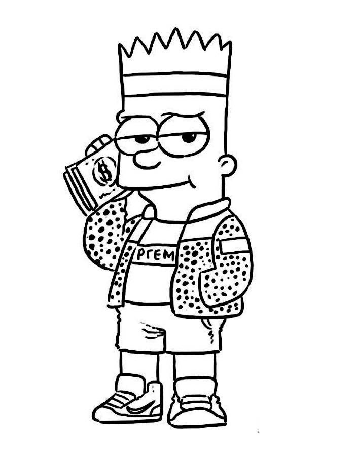 Trippy Bart Simpson Coloring Page