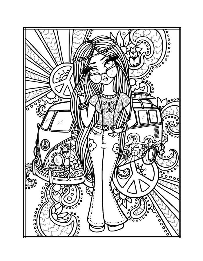 Trippy Books Coloring Page