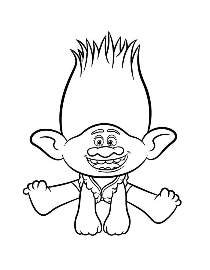 Trolls Color Sheet Coloring Page