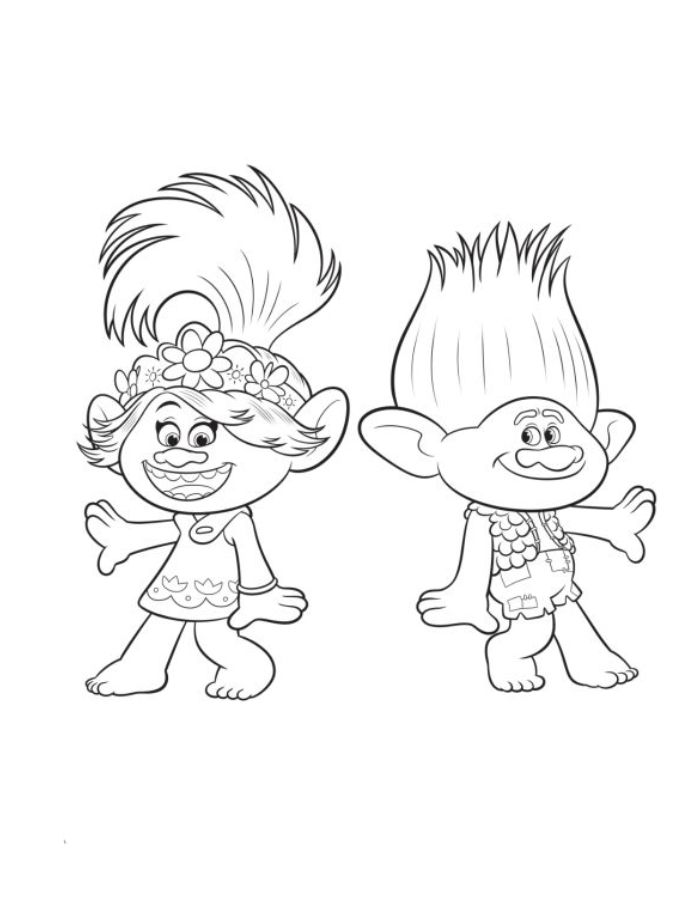 Trolls Movie Coloring Page